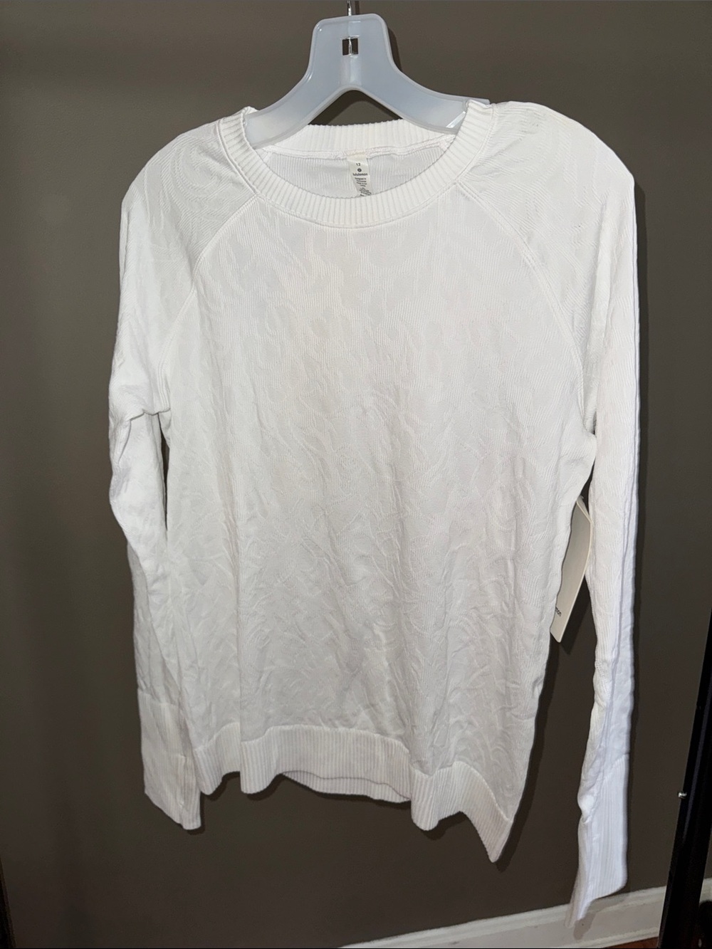 lululemon athletica White Textured Knit Crewneck